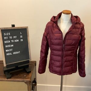 32 degree puffer coat - wine